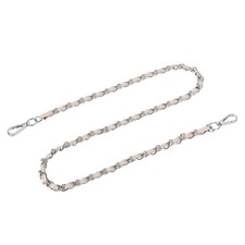 39" Purse Strap with Buckle for Shoulder and Cross Body Beige Silver 
