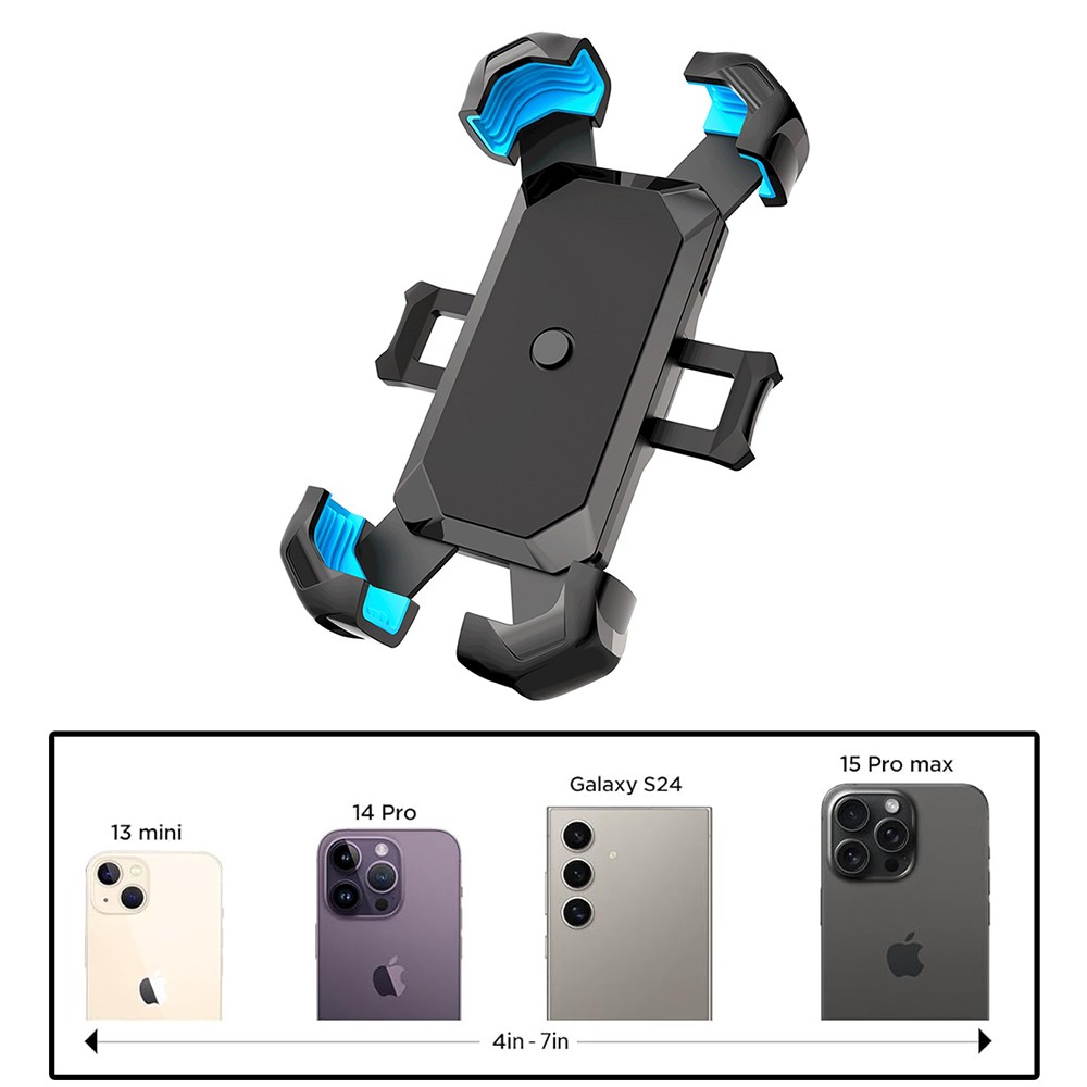 Motorcycle Phone Mount Auto Lock 100mph Military Anti-Shake Bike Phone Holder