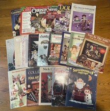 Vintage Tole Painting Pattern Books Lot Christmas Santa Folk Art Craft Lot Of 20