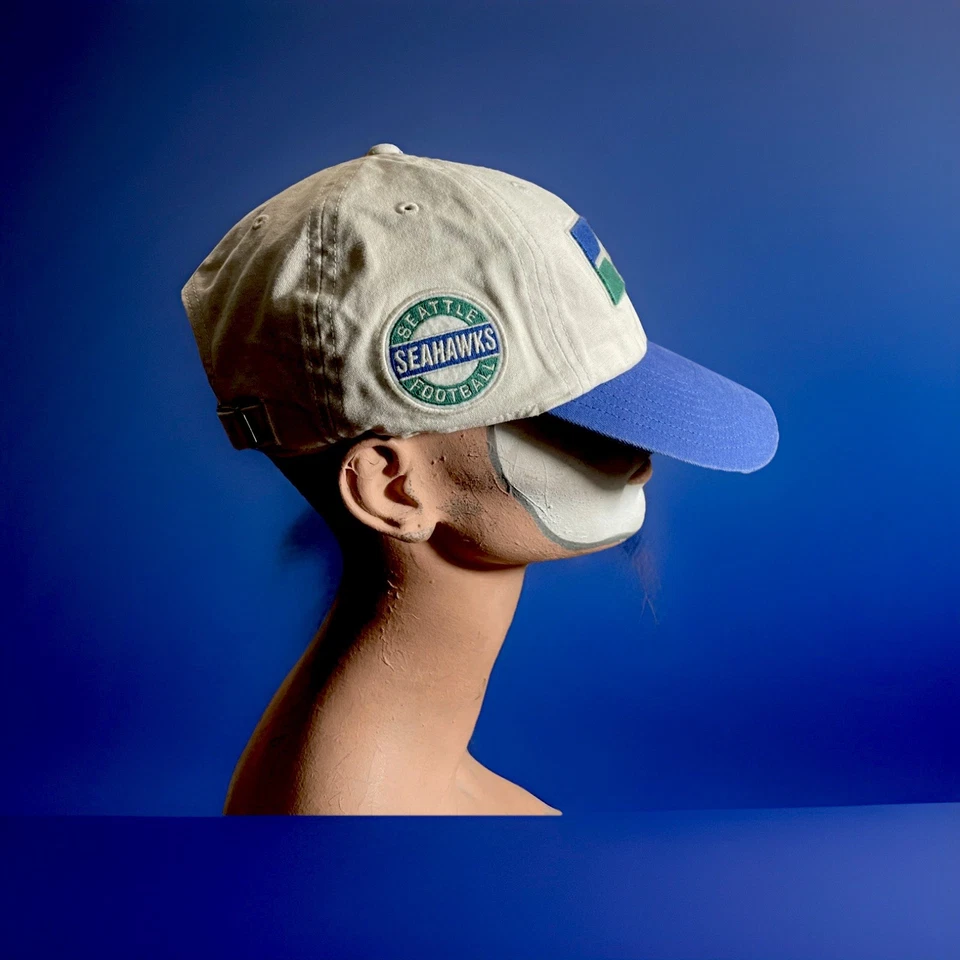 Sombrero ajustable estilo vintage Seattle Seahawks 47 (blanco/azul/verde) Foto 2 de 4