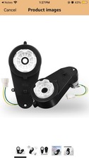Electric Motor Gearbox w/ Wiring Connector Forward/Reverse for Ride-On Toy Black