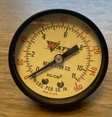 Watts Regulator Co. 160 PSI 1/4 NPT Connection On Back Pressure Gauge