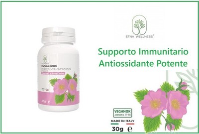 Etna Wellness RosaC1000 Vitamin C Supplement with Rose Canine Antioxidant