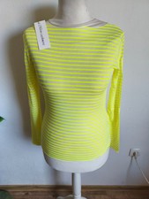 MADE IN ITALY  leichtes Kaschmirshirt Cashmere Neonstreifen Gr. 36 38 40 42  NEU