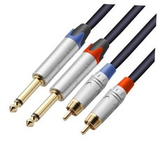 RCA to 1/4 Cable, Dual RCA to Dual 1/4 inch TS Stereo Audio 6 feet