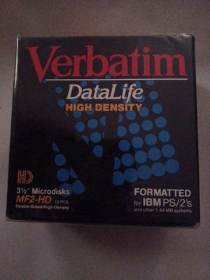 Verbatim Data Life MF 2HD 10 Pcs. 3.5'' Microdisks Double Sided Sealed/IBM format