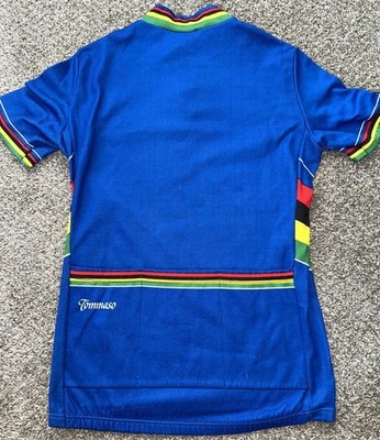 Vintage Campagnolo Cycling Jersey Mens M 3 Blue Tommaso Zip Short