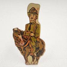 MARX US CAVALRY 5 Prop Toy Tin Litho Infantry Army Soldier Flat Figure 4" 1930s