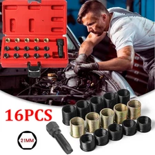 16pc Spark Plug Thread Repair Rethreading Tool Kit M16 Threaded Coil Insert