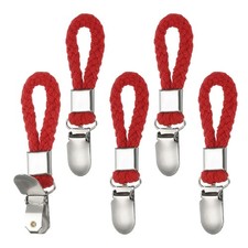 5 Pcs Tea Towel Clips, 0.9" Silver Hand Towel Clip Hooks, Red