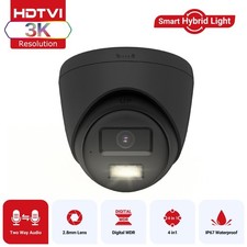 3K ColorVu Turret CCTV Camera 40m Dual-Light 2.8mm Lens with 2-Way Audio Mic