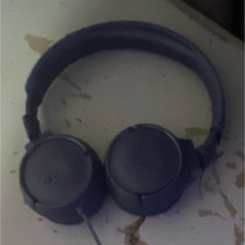 Blue On-Ear Headphones 3.5mm Jack Adjustable Headband Double Earpiece