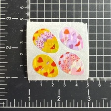 Vintage 80's Great Seven 7 PEARLY Decorative Heart Floral Masks Sticker Mod