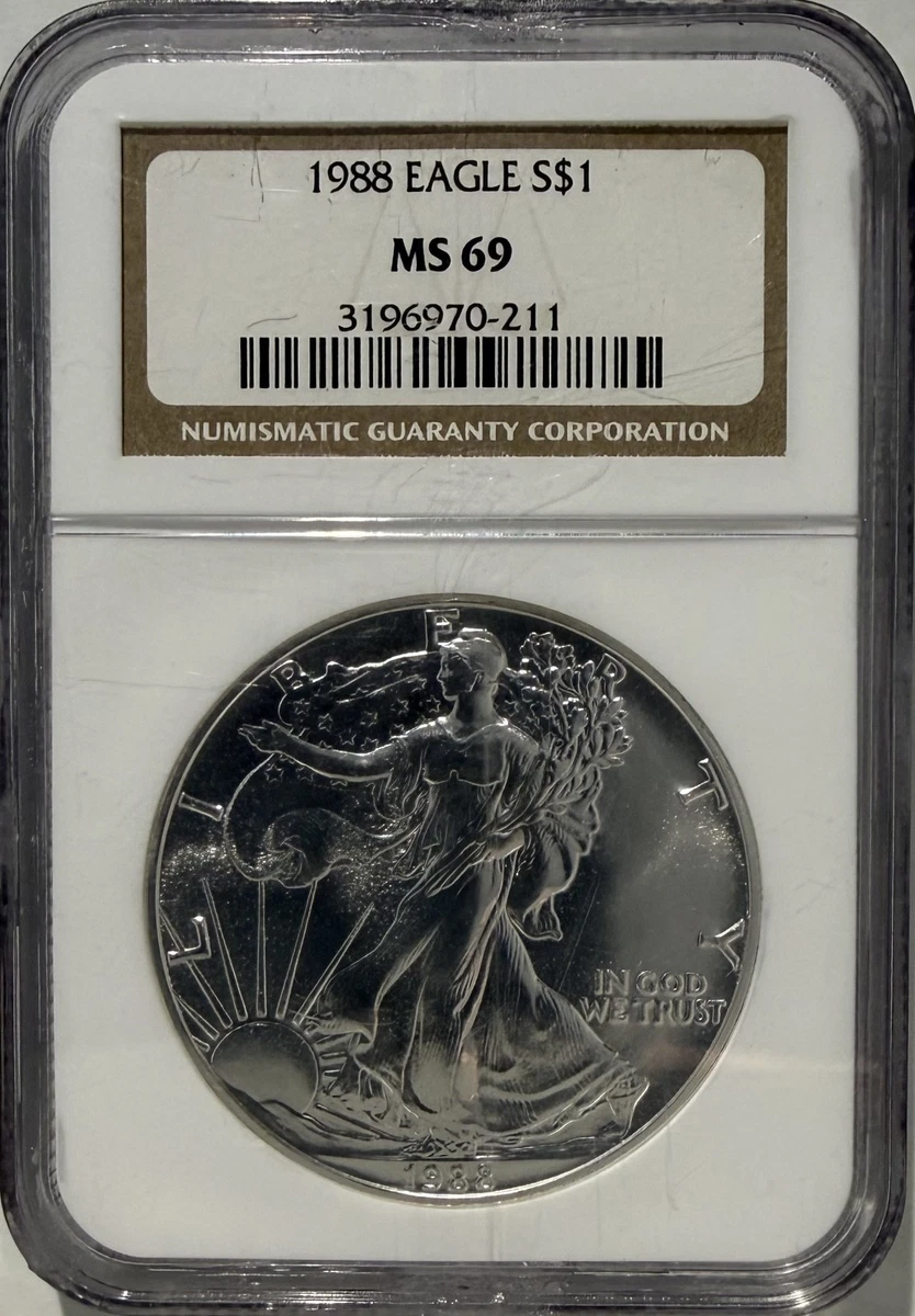 American Eagle MS 69 Graded 1988 Silver Bullion Coins for sale | eBay