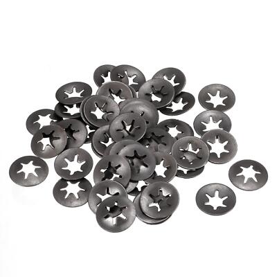 100pcs Starlock Push On Fasteners Locking Washers Speed Locking Round Clips 8mm