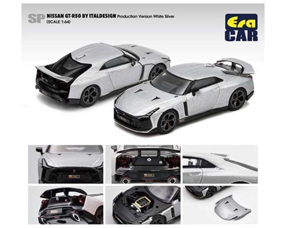 Era Car 1:64 Nissan GT-R50 By Italdesign Silver SP50 Diecast Car