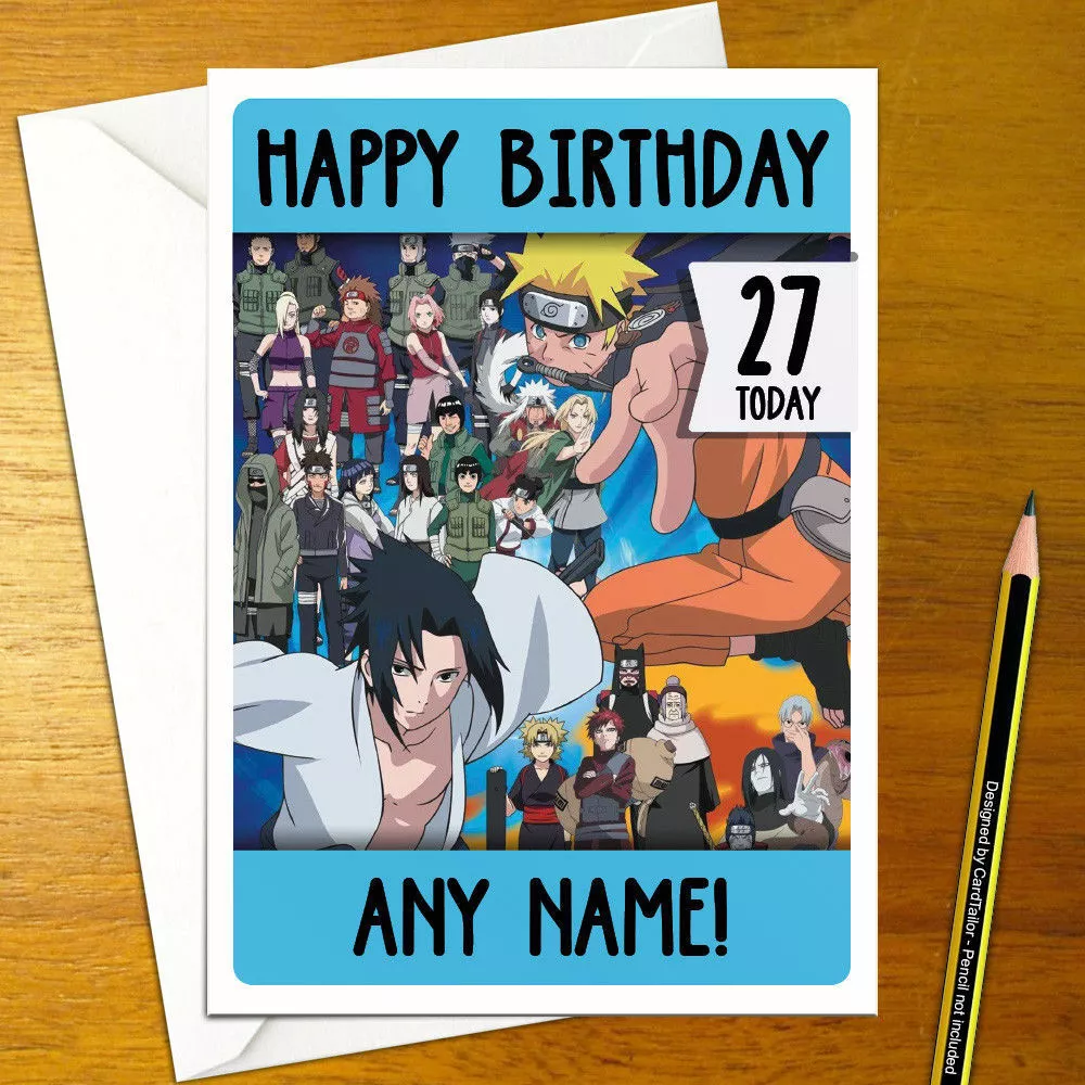 Carte Anniversaire Naruto à Imprimer Carte d'anniversaire personnalisée Naruto - A5 anime manga ninja shippuden sasuke sakura | eBay