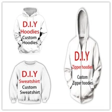 DIY Your Own Pictures Custom 3D Crewneck sweatshirts/hoodies/zipper hoodies