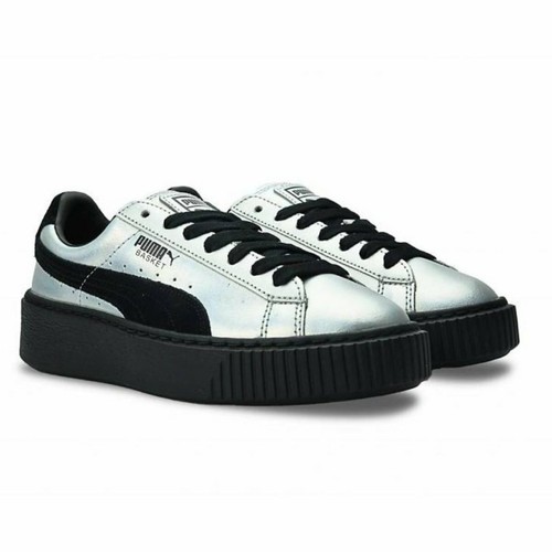 PUMA PLATFORM Explosive Wn's sneakers donna Pelle e suede Argento-Nero €  120 | eBay