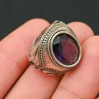 Amethyst Men's Ring 925 Sterling Silver Handmade-Statement Ring All Size-BJ128