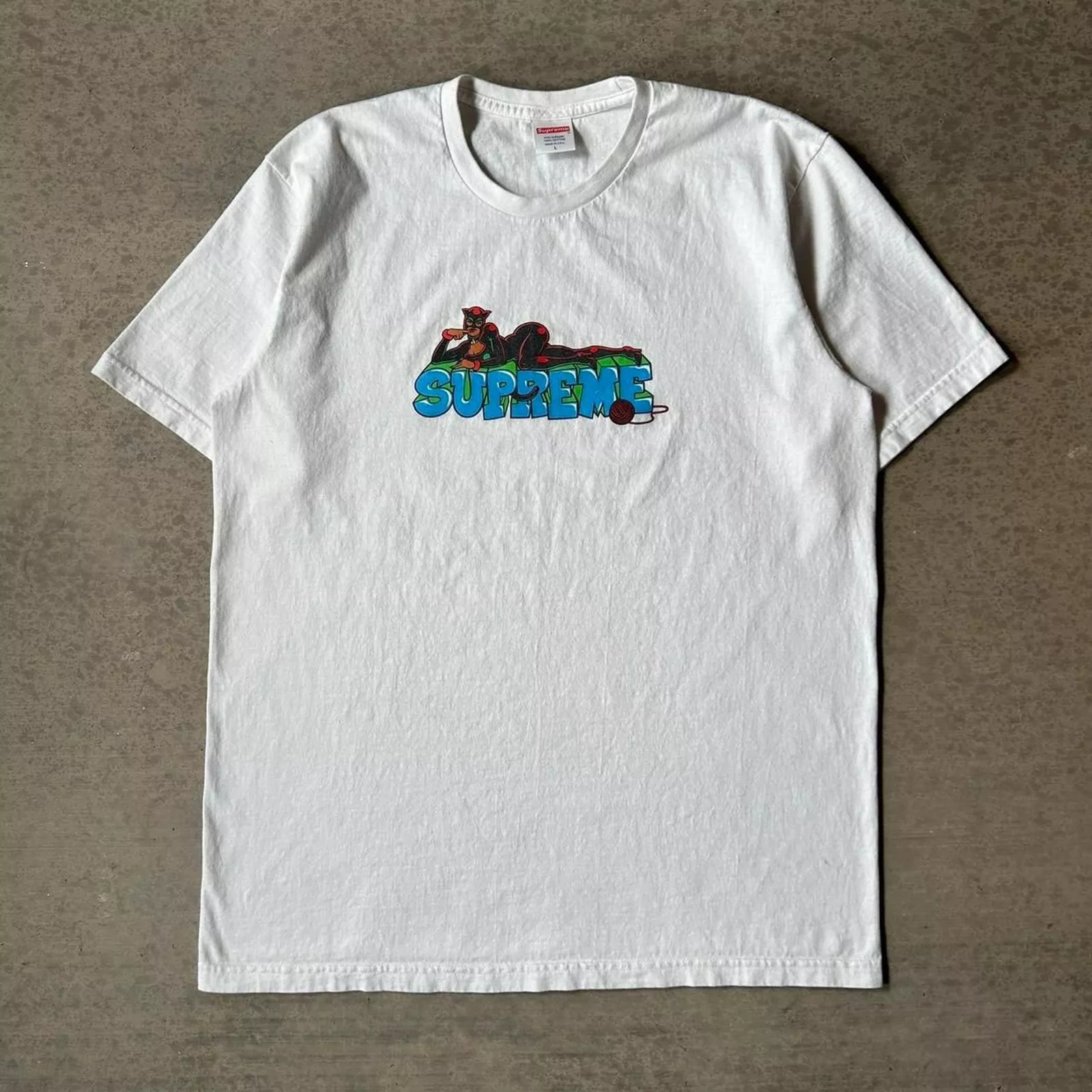 White Supreme Catwoman Comic Graphic Tee