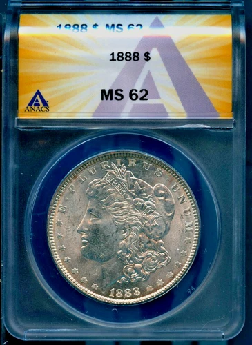 1888 $1 Silver Morgan Dollar MS 62 ANACS # 7830168 + Bonus