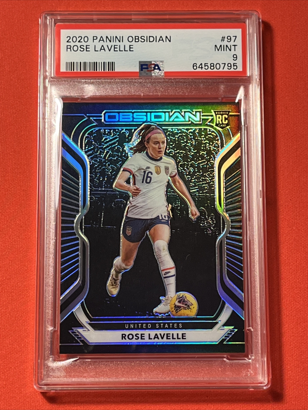 2020-2021 Panini Obsidian #97 Rose Lavelle RC 💎 PSA 9 MINT 💎 USWNT 🔥 #/195 🔥