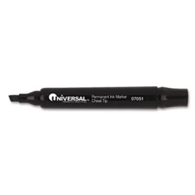 Universal Office Products 07051 Permanent Markers, Chisel Tip, Black, 12/pack