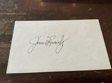 JIM BRADY, 1956 DETROIT TIGERS, SIGNED INDEX CARD