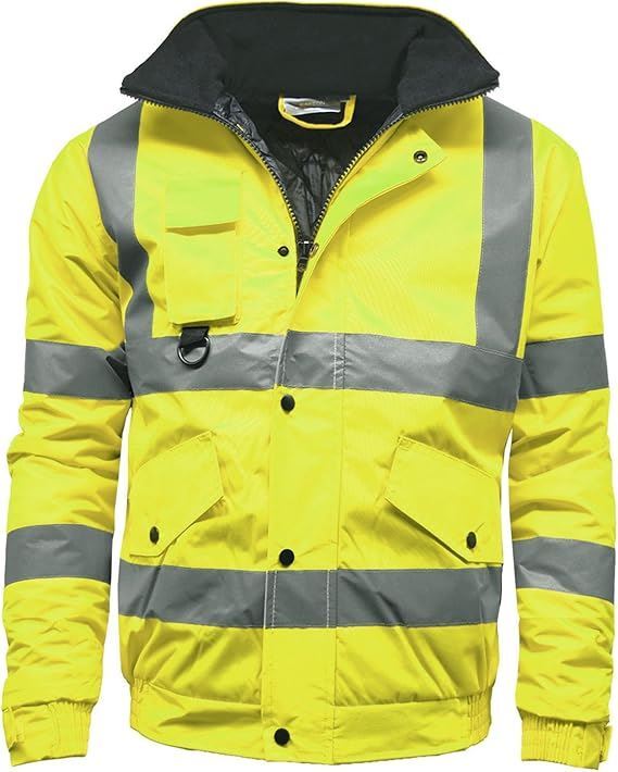 Mens HiVis 2Tone Bomber Jacket Waterproof Reflective Safety Workwear