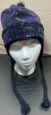 Vintage 80  s-90  s Winter Retro Beanie Purple Turtle Logo