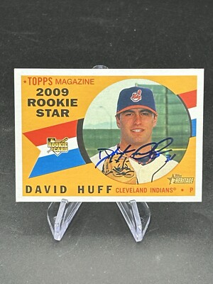 David Huff Signed 2009 Topps Heritage #557 Card Cleveland Indians IP Auto AU