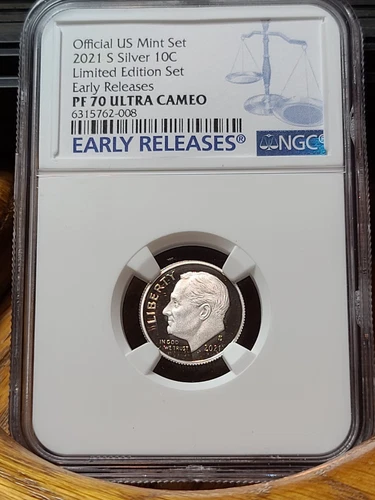 2021-S Silver Roosevelt Dime 10C NGC PF 70 UCAM ER LIMITED EDITION SET