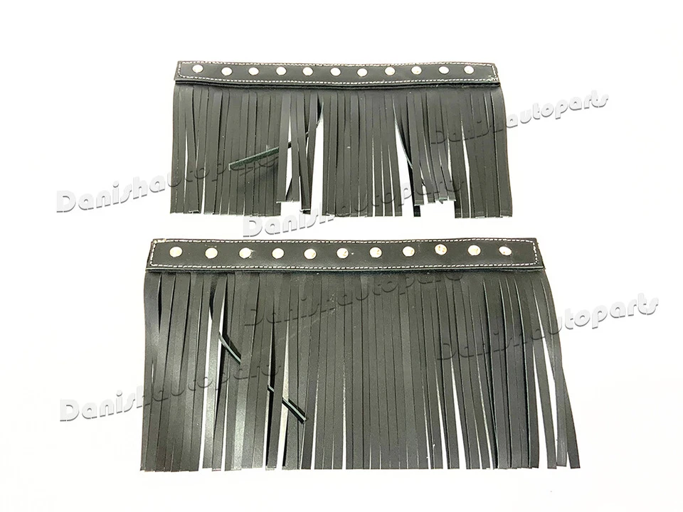 Handlebar Lever Grip Cover Foot Pedal Fringe Tassel Black Leather Indian Chief - Imagem 2 de 4