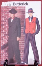 Butterick 3241 Costume Zoot Suit Men's All Sizes 2001