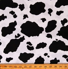 Cotton Black and White Splotches Cow Print Cotton Fabric Print by Yard D370.86