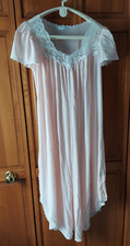 Vintage pink/lace nylon MISS ELAINE nightgown, sz MEDIUM