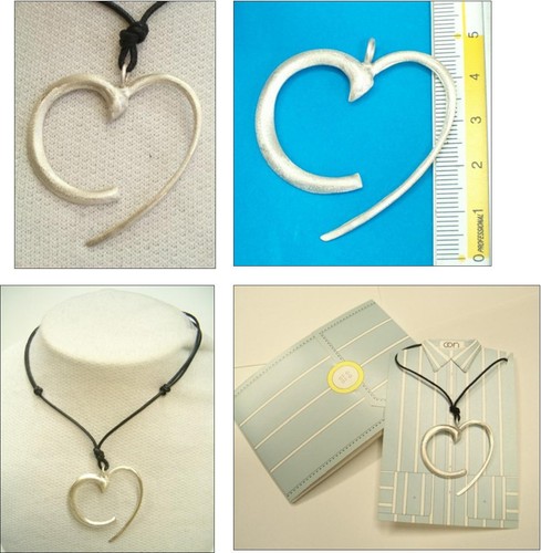 Ciondolo CUORE con INIZIALE in Argento 925 - Pendente Lettera Alfabeto Girocollo - Imagen 4 de 17