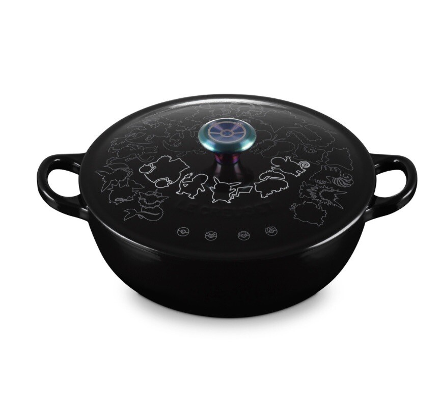 Le Creuset Pokemon Collection Marmit Shiny Black Iridescent Knob