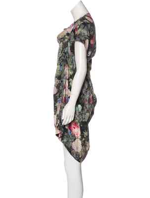 AllSaints Spitalfields 100% Silk Unicorn Horse Print Draped Mini 