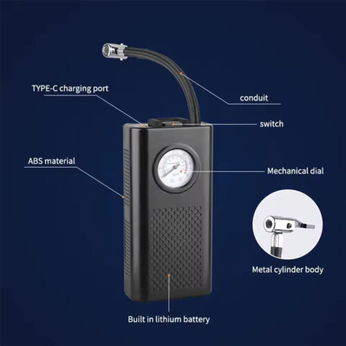 Handheld Air Pump Multifunctional Portable Bike Pump for Motorbike Auto Bicycle - Picture 4 of 13