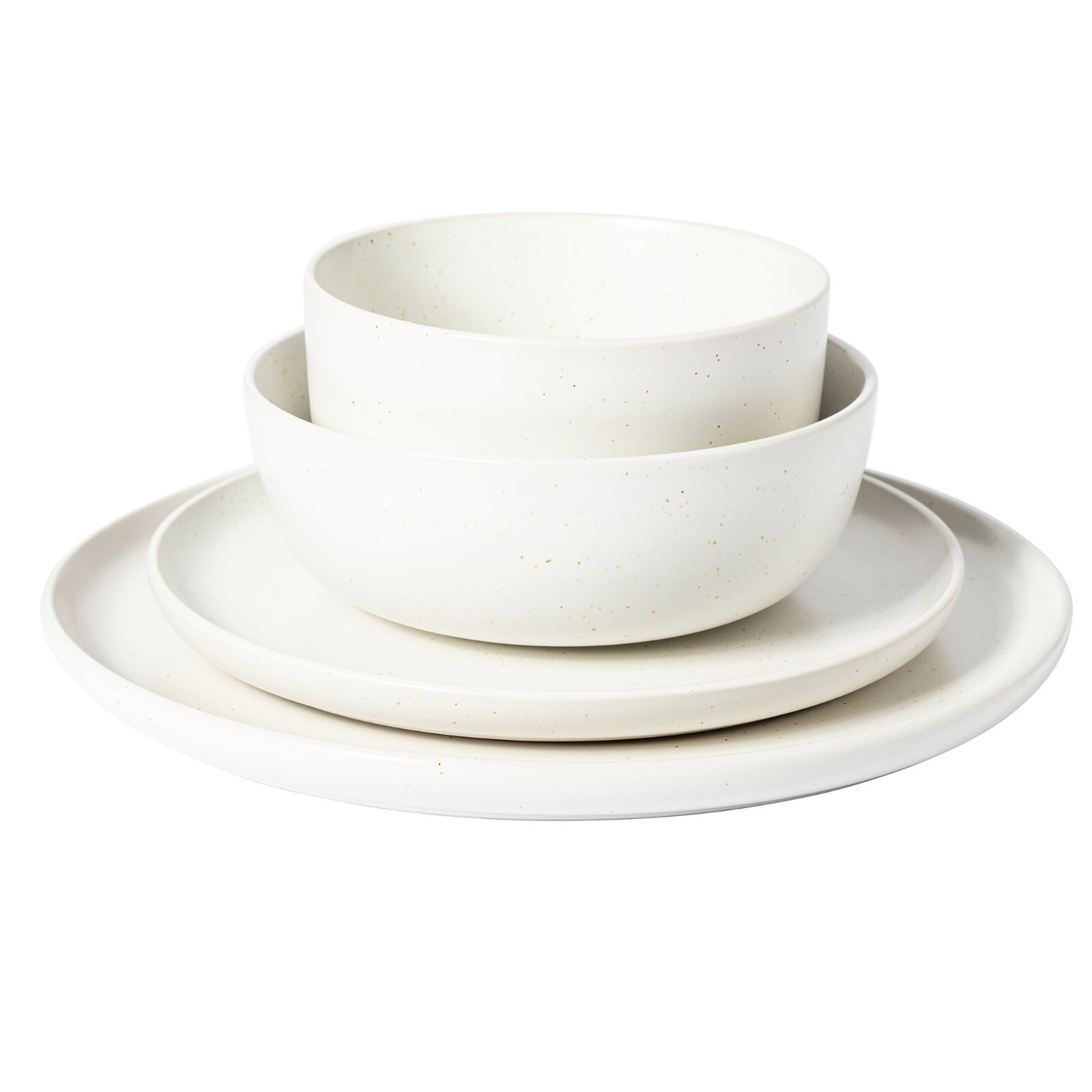 Gibson Elite James Street 16-Piece Stoneware Dinnerware Set - Sea Salt White