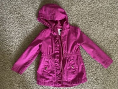 Gymboree Girls Cotton Pink/Purple Jacket with hood, pockets, zipper.  Size 4T