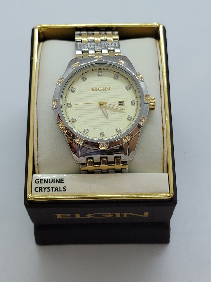 Elgin Men Two-tone, Champagne-dial Dress Watch, FG9100 | eBay