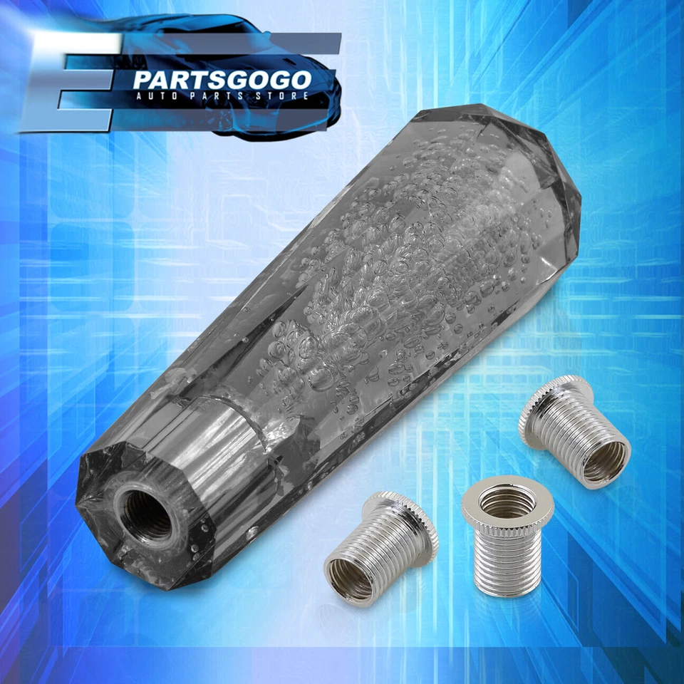 Universal 150mm M8X1.25 M10X1.5 M12X1.25 Diamond Bubble MT Gear Shift Knob Black Foto 3 de 3