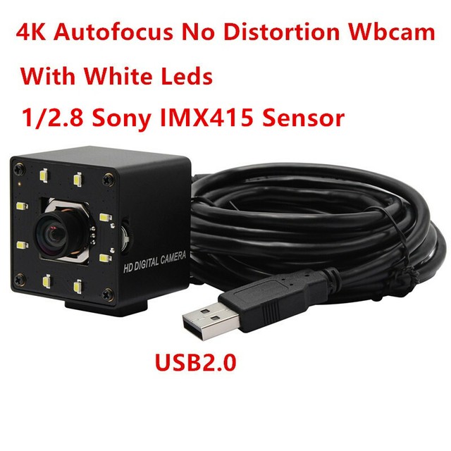 Night Vision USB Camera with Case White LEDS MIX415 Autofocus 4K HD USB