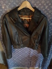 Habitat Cropped Lambskin Asymmetrical Zip Size 4 Jacket