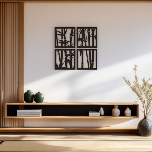 BAMBOO Wall Art - Japanese Wall art Decorative - Acrylic Wood - Picture 3 of 7