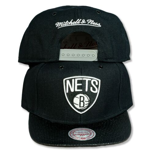 Original Mitchell & Ness Brooklyn Nets Snapback Cap NBA Fiber Black - Picture 1 of 1
