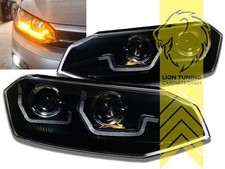 LED Tagfahrlicht Optik Scheinwerfer für VW Polo 2G AW schwarz dynamisch